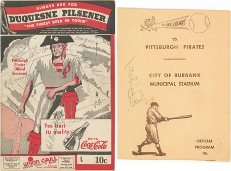 Lot of (2) 1940s Pittsburgh Pirates Multi Signed Programs With Honus Wagner and Bing Crosby (Beckett)